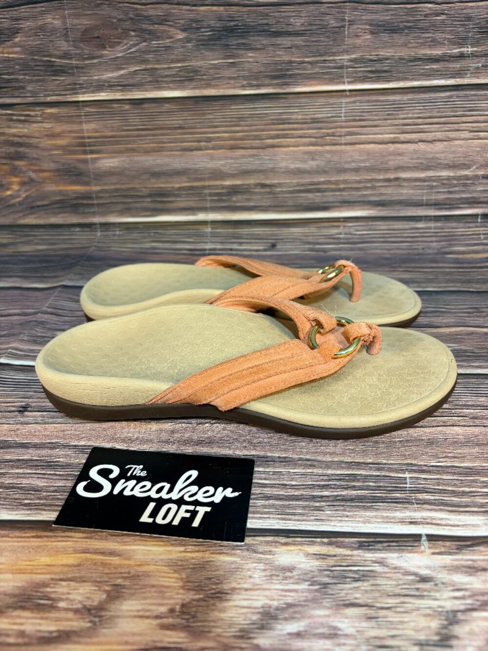 Vionic Tide Aloe Toe Thong Sandals Suede Straps‎ Women's Size 7